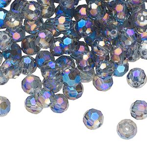Bead 144pk crystal blue shadow, Celestial Crystal&reg; 6mm round