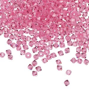 Bead 1440pk rose, Preciosa Czech crystal 3mm bicone