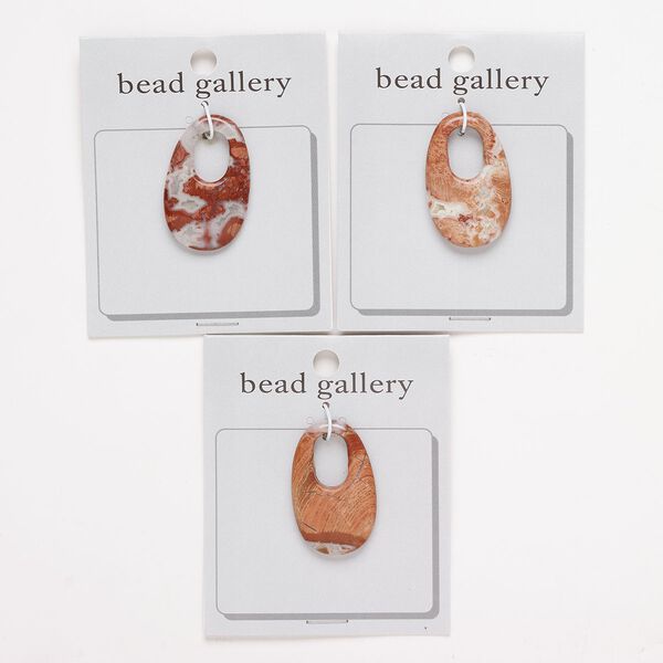 Brecciated jasper 1pkg1, oval go-go focal natural B- grade, 40x25mm image number 0