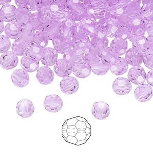 Bead 576pk violet, Preciosa Czech crystal 5mm round