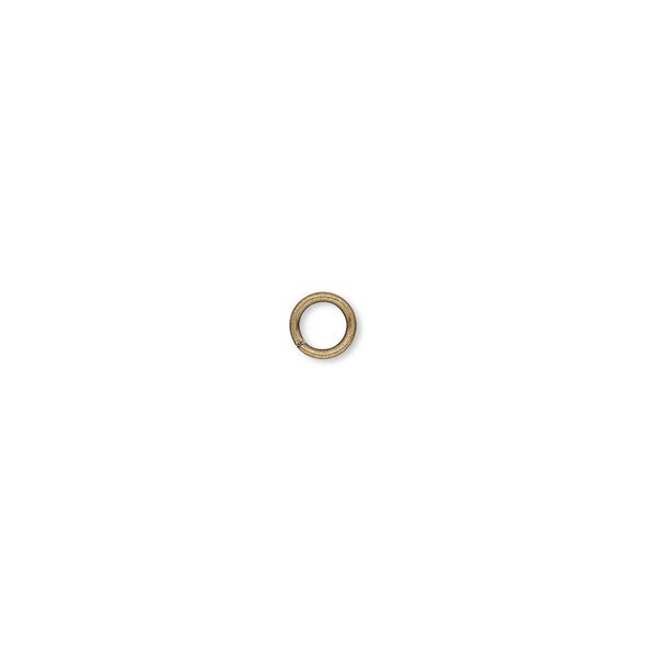 Jump ring 1pkg500 gold-plated, 4.5mm round, 22 gauge / 3.1mm inside diameter / brass / antique image number 0