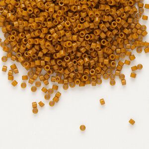 Seed bead, Delica&reg;, glass, pkg/7.5g, #11 round, Duracoat&reg; opaque outside dyed mahogany (DB-2108).