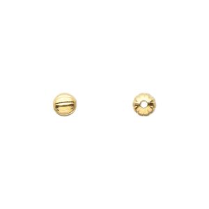 Bead 1pkg100 gold-plated, 5mm corrugated round, brass