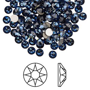 Flat back 144pk Montana foil back, Crystal Passions&reg; 3.8-4mm rose round SS16 2088