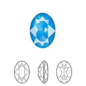 Fancy stone 1pk crystal electric blue ignite LacquerPRO, Crystal Passions&reg; 18x13mm oval 4120