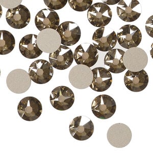 Flat back 1pkg12 crystal bronze foil back, Crystal Passions&reg; 7.07-7.27mm rose round SS34 2088