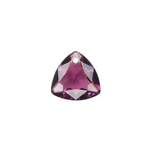 Drop 1pk amethyst, Crystal Passions&reg; 14.5mm pendant trilliant cut 6434