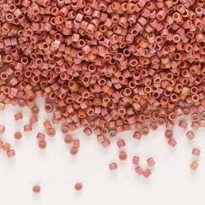 Seed bead, Delica&reg;, glass, pkg/50g, #11 round, opaque matte rainbow carnelian red (DB-2306).