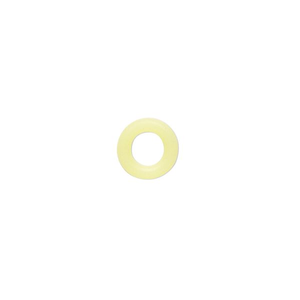 Component, Oh! Ring&trade;, silicone, pale yellow glow-in-the-dark, 9mm round with 5mm hole. Sold per pkg of 300. image number 0