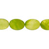 Mother-of-pearl shell 1pkg1, flat oval bead 15 inch yellow-green 14x10mm-15x11mm image number 0