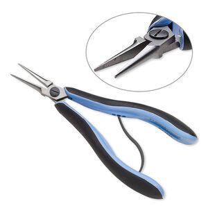 Pliers, Lindstrom&reg; RX series, long needle-nose, rubber / plastic / steel, blue and black, 6-1/4 inches. Sold individually.