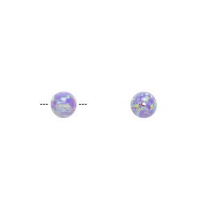 Bead, "opal" (silica and epoxy) (man-made), lavender, 6mm round. Sold individually.