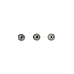 Crimp 1pkg12 gunmetal-plated, 4mm round / up to 0.024 inch inside diameter, brass / Screw-Tite Crimps&trade;