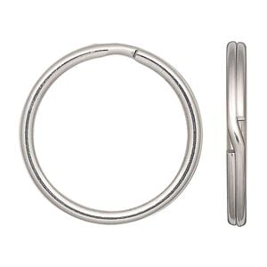 Key ring 1pkg8 stainless steel, 30mm round, 25mm inside diameter