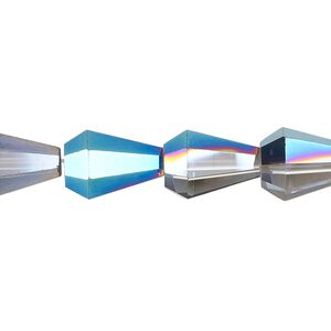 Bead, glass, crystal Bermuda blue, 13x9mm faceted teardrop. Sold per 15-1/2 to 16-inch strand.