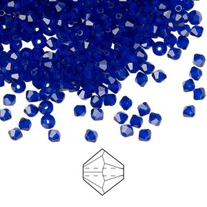 Bead 1440pk cobalt blue, Preciosa Czech crystal 3mm bicone