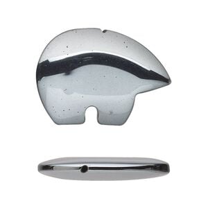 Hemalyke&trade; 1pkg2, half-drilled 2-sided Zuni bear drop 28x20mm