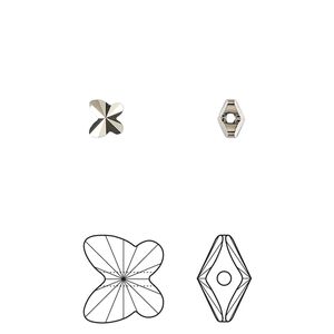 Bead 12pk crystal metallic light gold 2X, Crystal Passions&reg; 5x4mm butterfly 5754