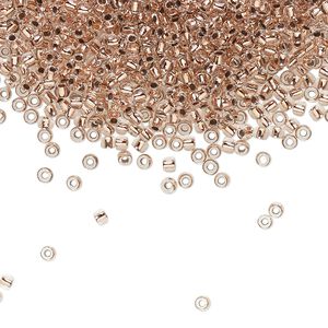 Seed bead, TOHO BEADS&reg;, glass, pkg/7.5g, #11 round, transparent copper-lined crystal clear (TR-11-740).