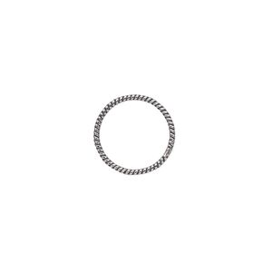 Jump ring 1pkg2 sterling silver, 14mm soldered closed twisted round, 18 gauge / 12.2mm inside diameter / antiqued