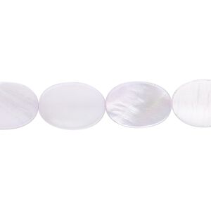 Mother-of-pearl shell 1pkg1, flat oval bead 15.5 to 16 inch lavender 14x10mm