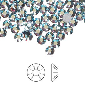 Flat back 1pkg144, lilac ash AB foil back Preciosa Viva 12&reg; Czech crystal rhinestone 4.6-4.8mm chaton rose round SS20