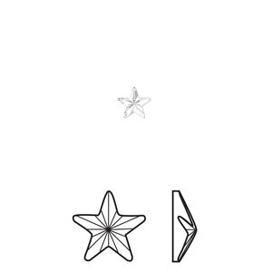 Flat back 6pk crystal foil back, Crystal Passions&reg; hotfix rhinestone 5.5x5mm rivoli star 2816