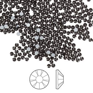Flat back 1440pk jet foil back, Preciosa MAXIMA Czech crystal rhinestone 1.7-1.9mm chaton rose round SS5