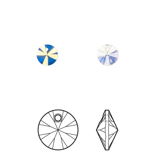 Drop 720pk crystal AB, Swarovski&reg; 6mm pendant mini disk 6428 image number 0