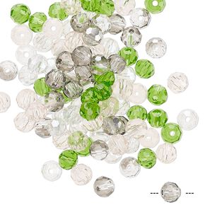 Bead mix 100pk 32 facets spring, Celestial Crystal&reg; 4mm round
