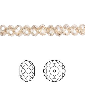Bead 360pk crystal golden shadow, Swarovski&reg; 6x4mm rondelle 5040