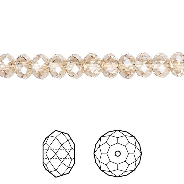 Bead 360pk crystal golden shadow, Swarovski&reg; 6x4mm rondelle 5040 image number 0