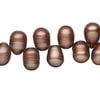 Freshwater pearl 1pkg1, top-drilled rice, 15 inch dark rhubarb 8x8mm-12x8mm cultured image number 0