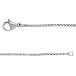 Chain 1pkg1 rolo, 1.5mm / lobster claw clasp, stainless steel 24 inch