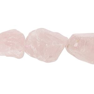 Rose quartz 1pkg1, rough nugget bead natural 15.5-16 inch medium