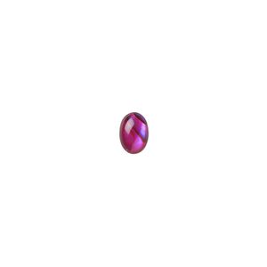 Cabochon, paua shell (dyed / coated), pink, 7x5mm calibrated oval, Mohs hardness 3-1/2. Sold per pkg of 10.