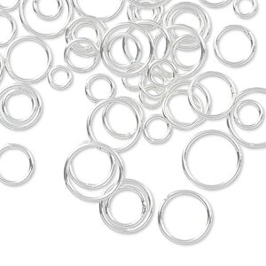 Jump ring mix 1pkg5g sterling silver-filled, 4-10mm soldered closed round, 20 gauge / various inside diameter