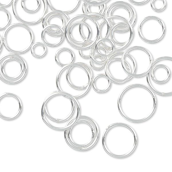 Jump ring mix 1pkg5g sterling silver-filled, 4-10mm soldered closed round, 20 gauge / various inside diameter image number 0