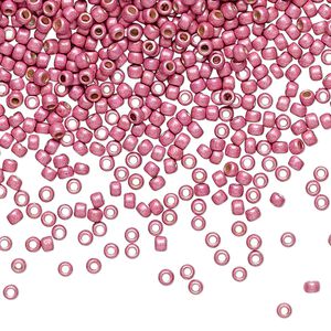 Seed bead, TOHO BEADS&reg;, glass, pkg/250g, #11 round, opaque galvanized matte pink lilac (TR-11-PF553F).