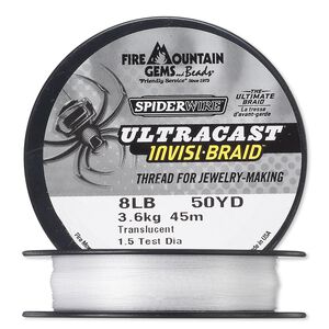 Thread, Spiderwire&reg;, translucent, 0.18mm ultra-cast invisi-braid, 8-pound test. Sold per 50-yard spool.