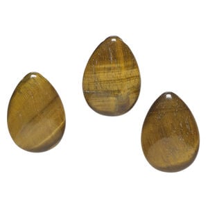 Tigereye 1pkg3, top-drilled puffed teardrop bead natural, 29x20mm-30x22mm