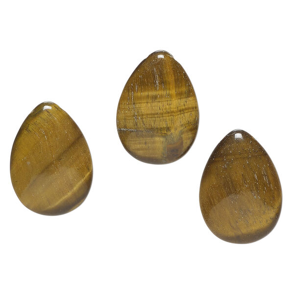 Tigereye 1pkg3, top-drilled puffed teardrop bead natural, 29x20mm-30x22mm image number 0