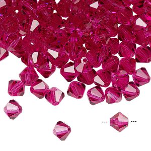 Bead 288pk fuchsia, Preciosa Czech crystal 6mm bicone