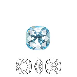 Fancy stone 1pk aqua bohemica foil back, Preciosa MAXIMA Czech crystal rhinestone 12mm cushion square