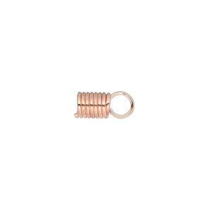 Cord coil glue-in 1pkg40 copper-finished, 11x5.5mm coil / loop / 3.5mm inside diameter, steel