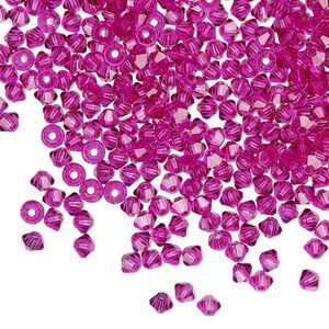 Bead 1440pk fuchsia, Preciosa Czech crystal 3mm bicone
