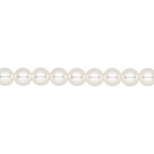 Pearl 500pk white, Crystal Passions&reg; 5mm round 5810
