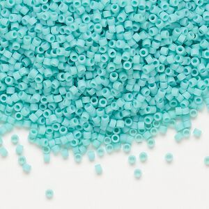 Seed bead, Delica&reg;, glass, pkg/250g, #11 round, opaque matte sea opal (DB-1586).