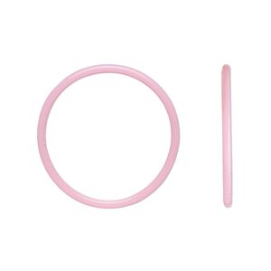 Component, Oh! Ring&trade;, silicone, baby pink, 25mm round with 22mm hole. Sold per pkg of 50.