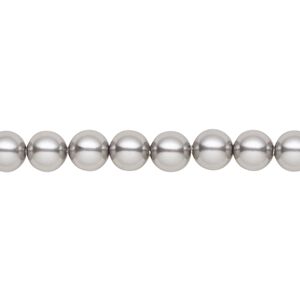 Pearl 50pk grey, Crystal Passions&reg; 6mm round 5810